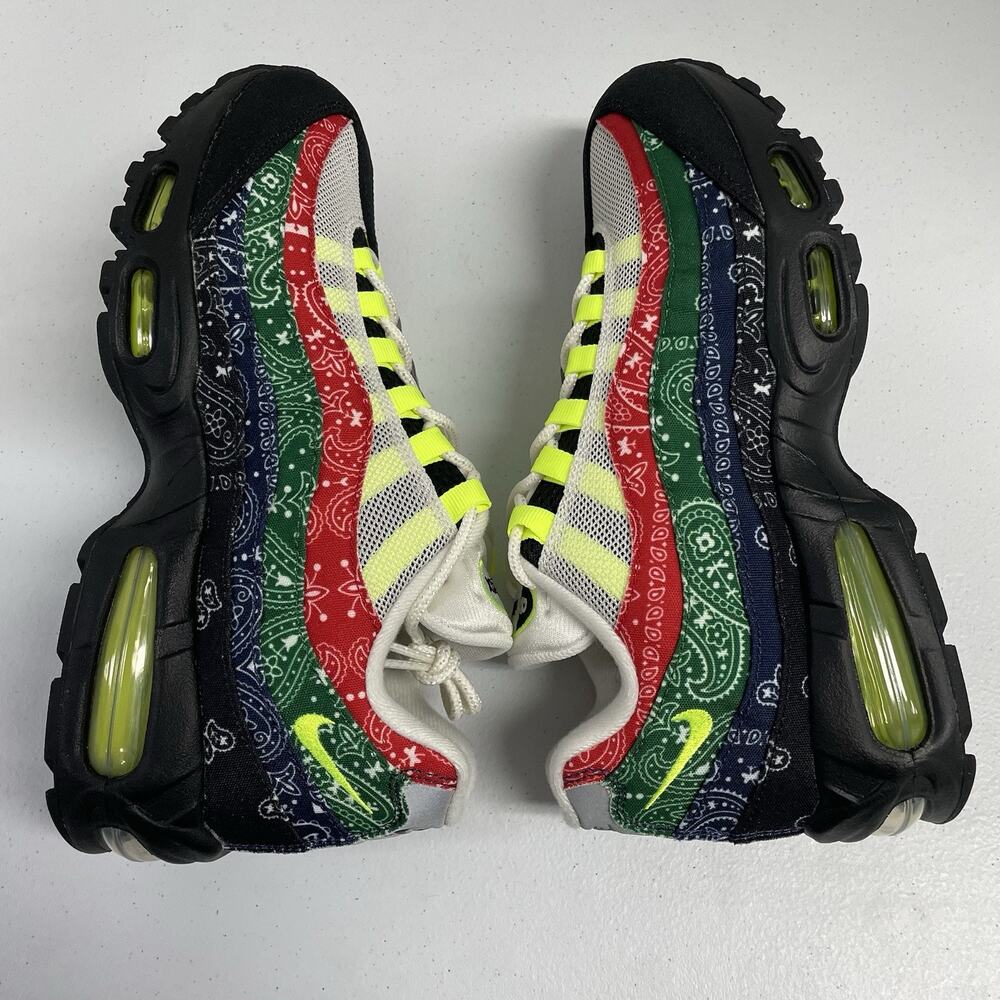 Nike Air Max 95 OG Big Bubble Paisley Neon IQ0620 100 Size 9 Men Bandana Print - Picture 6 of 7